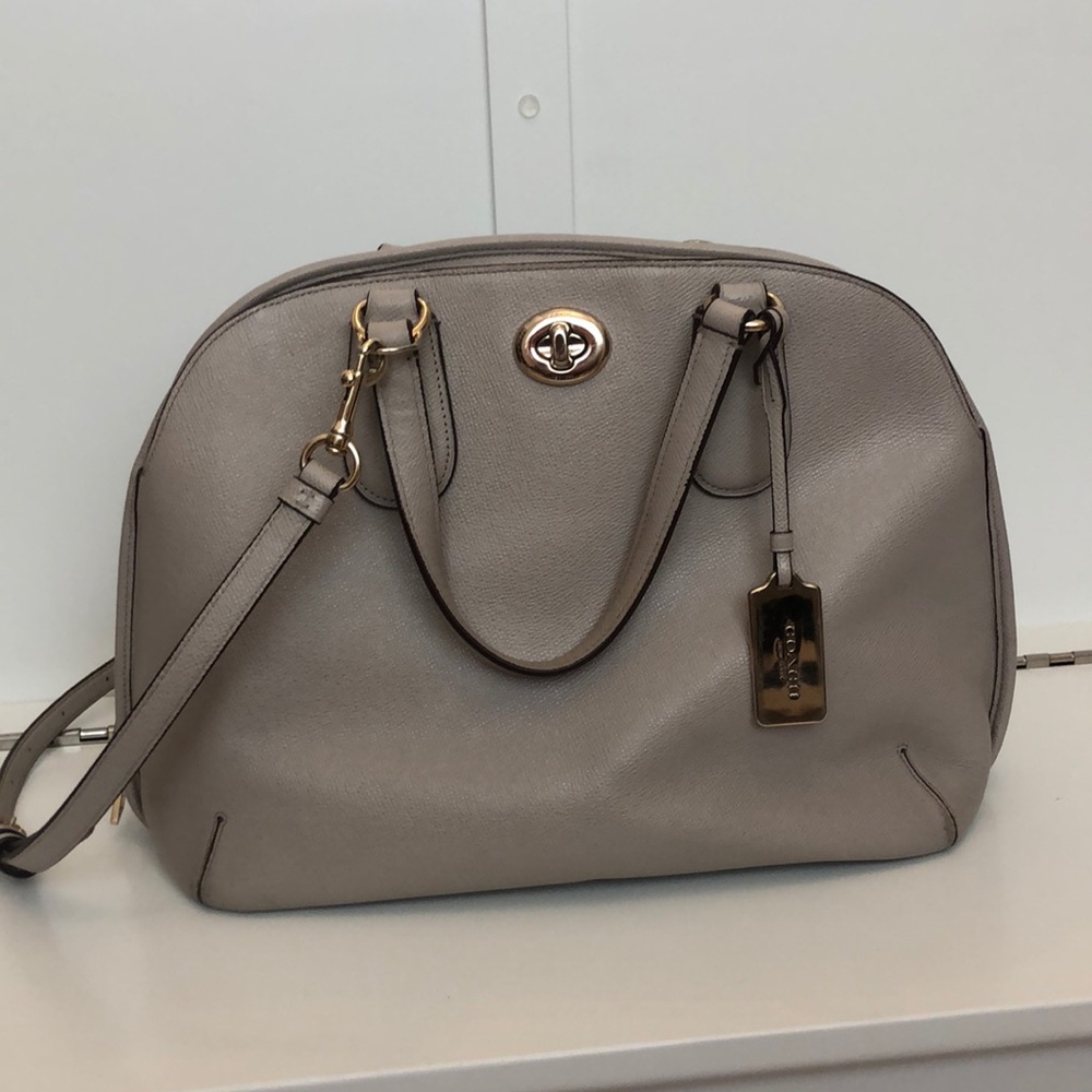 Light grey leather Coach bag